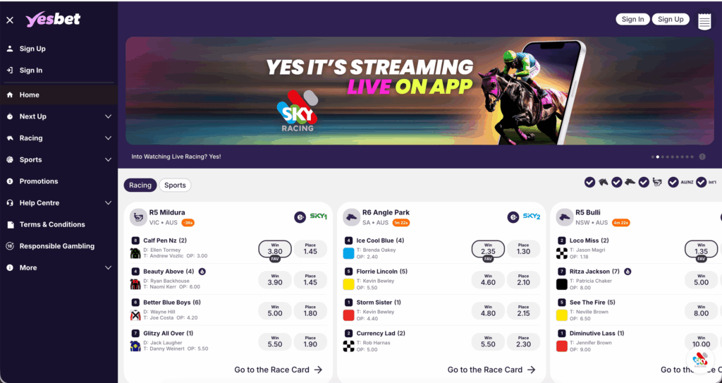 yesbet homepage